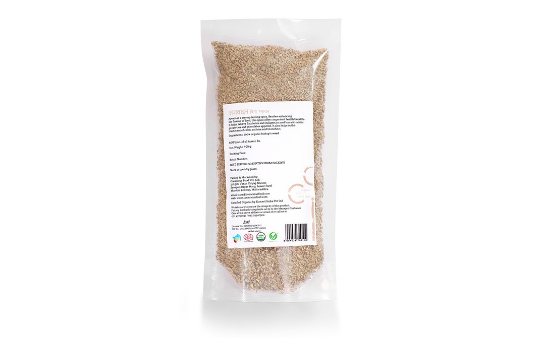 Conscious Food Bishop's Weed Ajwain Organic   Pack  100 grams